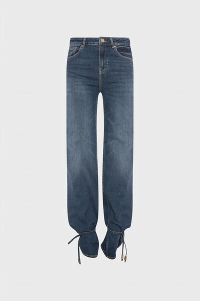 Jeans linea dritta in denim con lavaggio medio
