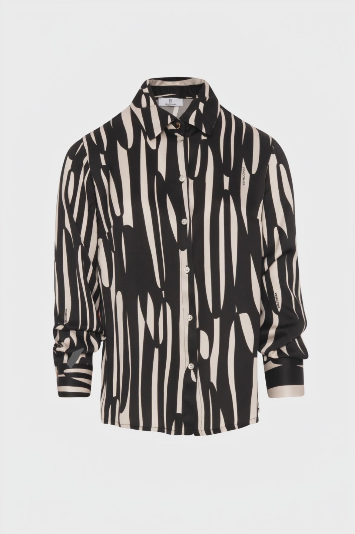 Camicia regular in viscosa con stampa astratta