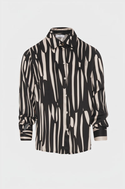 Camicia regular in viscosa con stampa astratta