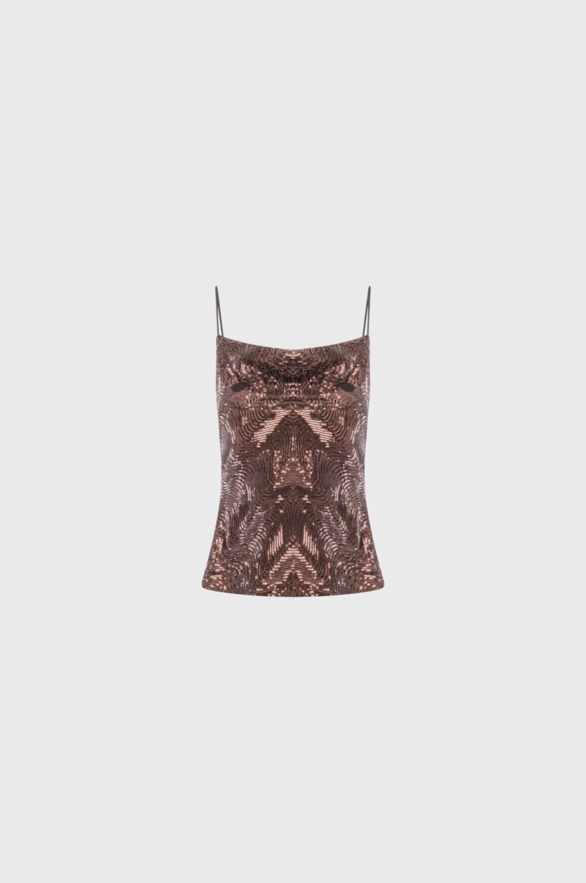 Top senza maniche in tessuto con paillettes