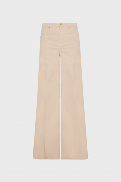 Pantalone flare in bull di cotone