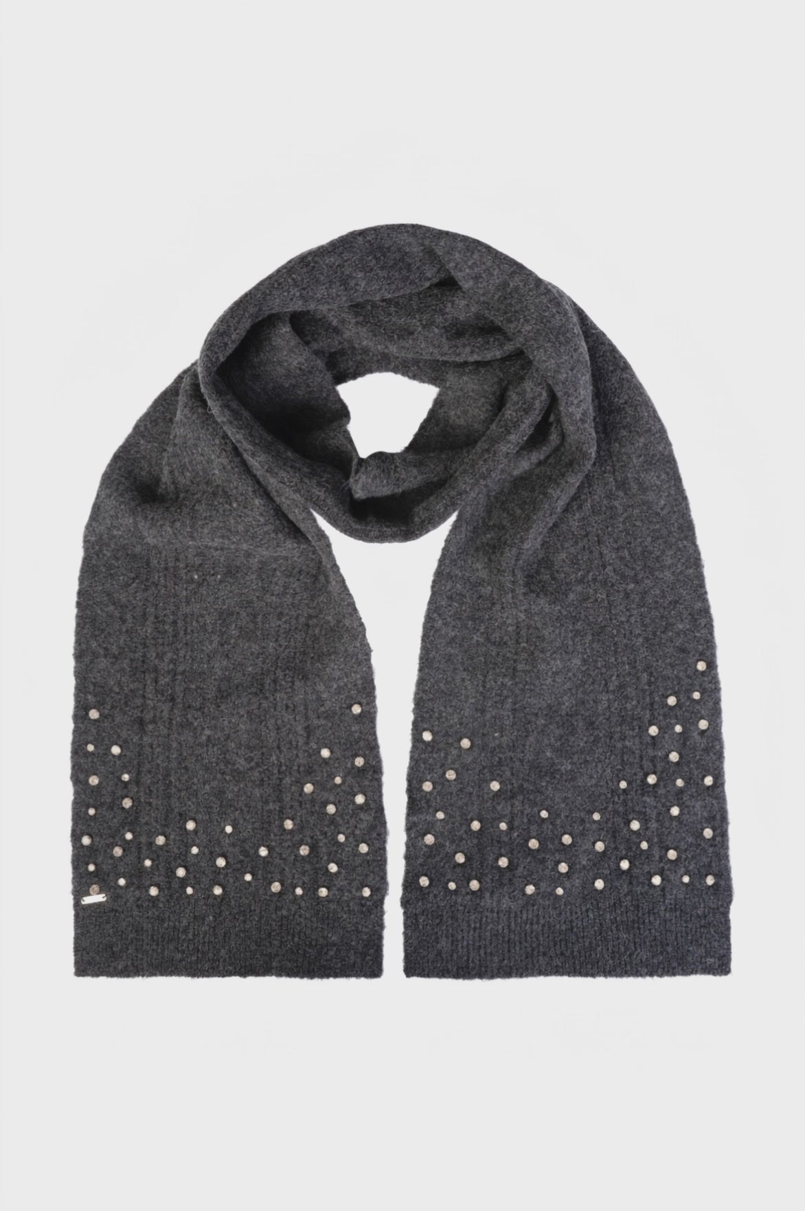 Sciarpa in maglia con perle applicate