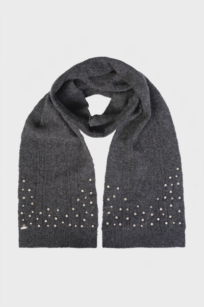 Sciarpa in maglia con perle applicate
