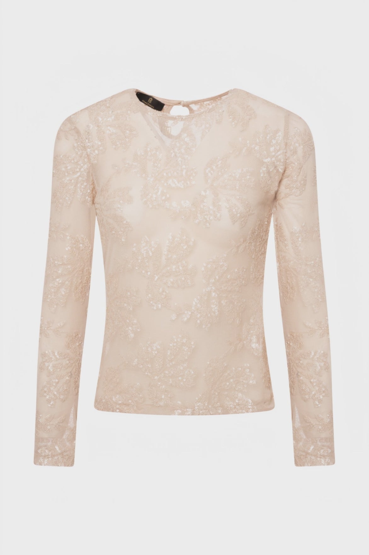 Blusa slim con ricami