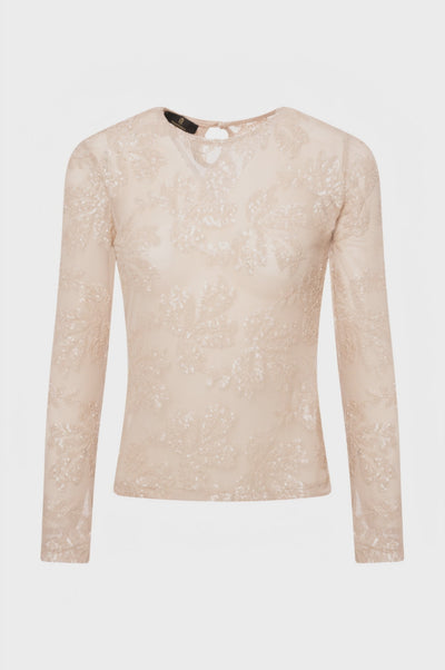 Blusa slim con ricami