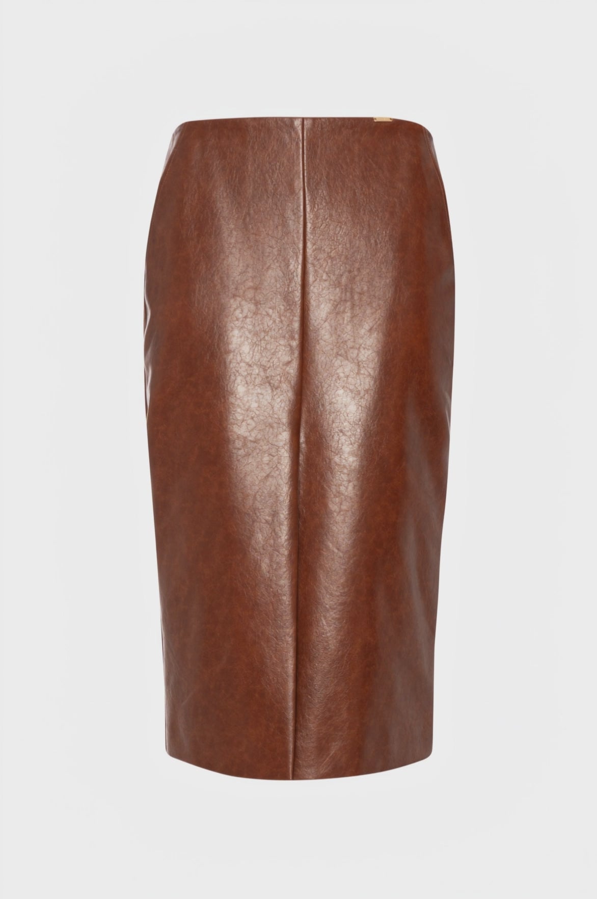 Gonna slim a tubino midi in finta pelle