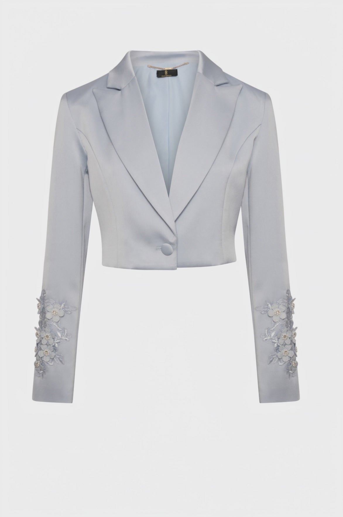 Blazer cropped in raso