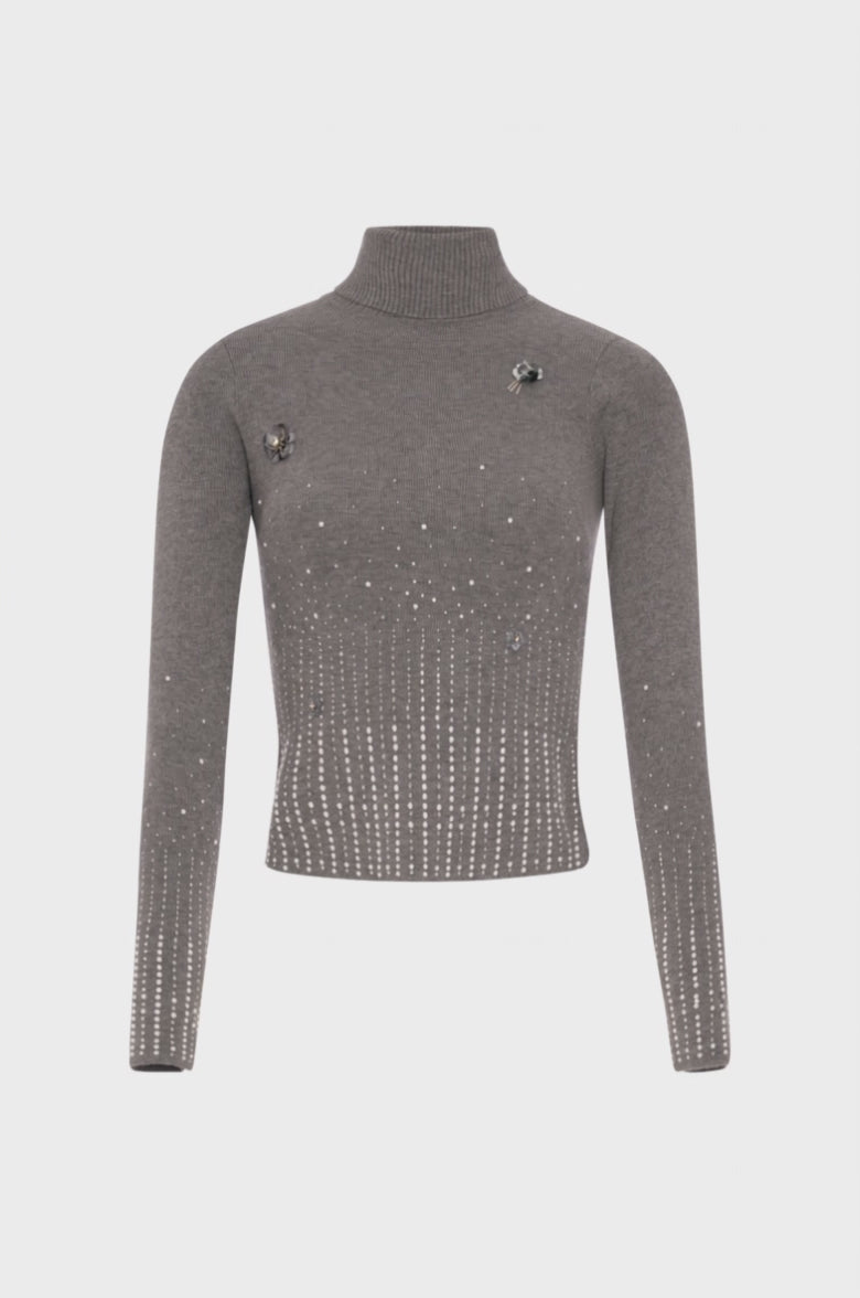 Maglia slim con applicazioni luminose