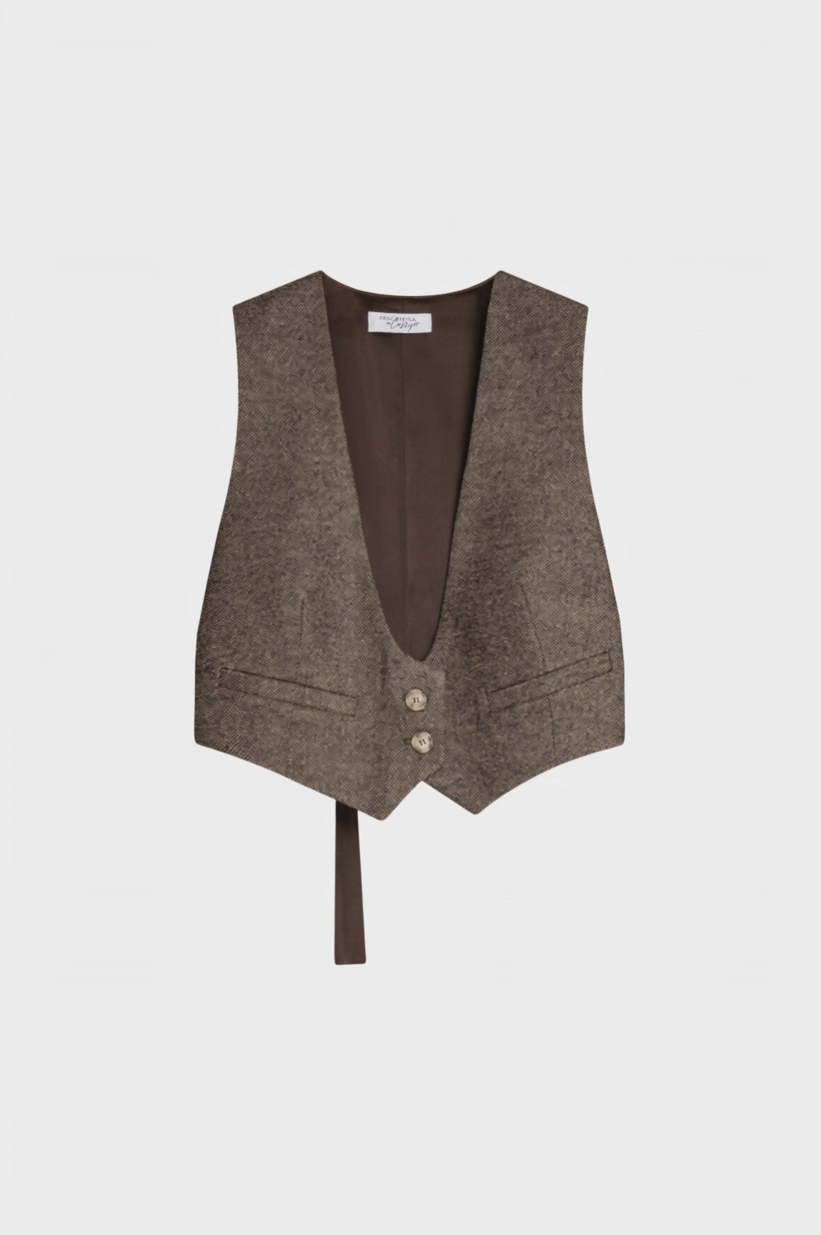 Gilet slim monopetto con lana