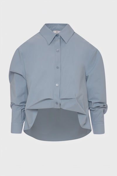 Camicia cropped con colletto classico