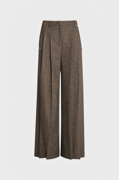 Pantalone wide a palazzo in tweed