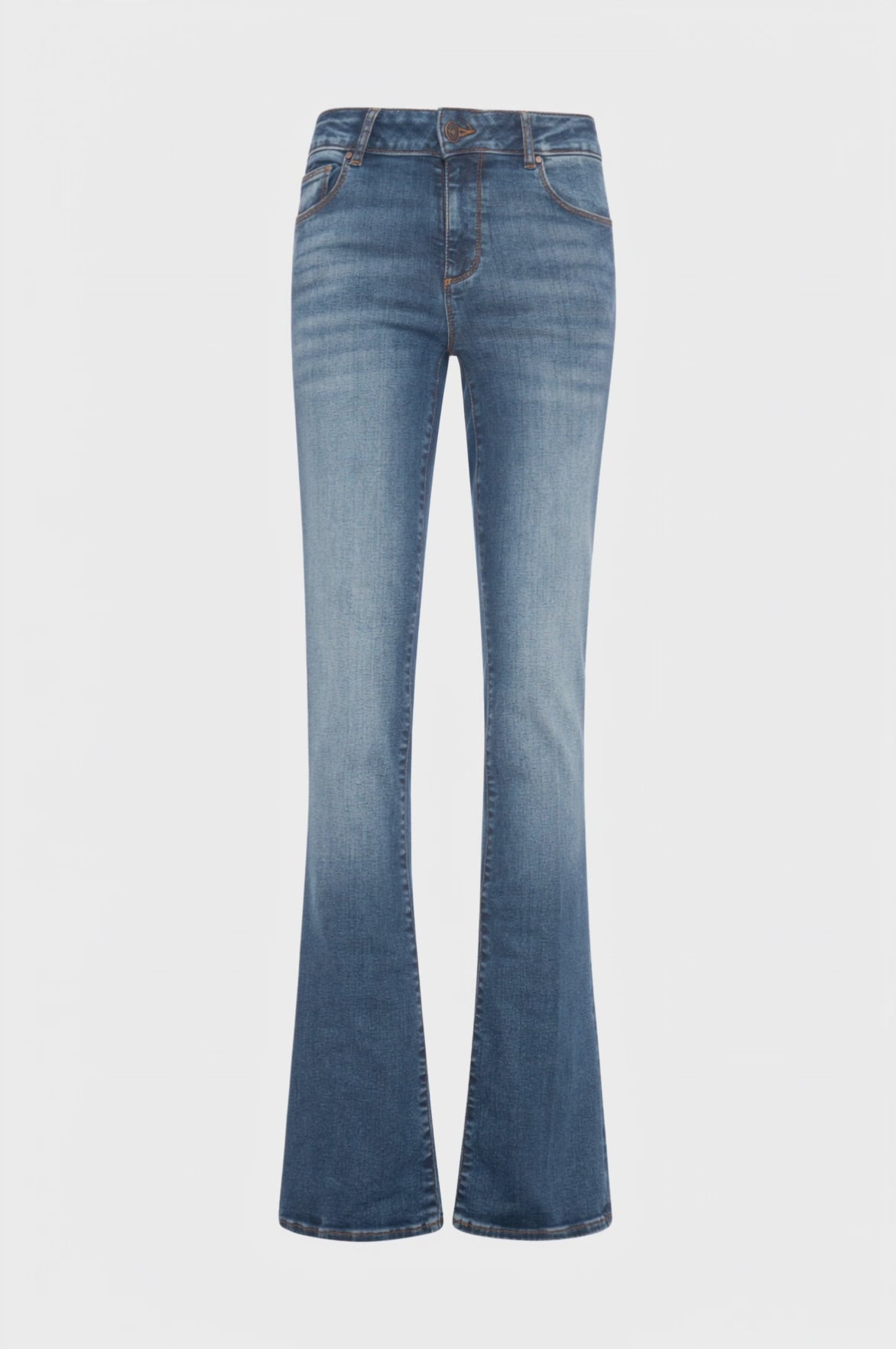 Jeans bootcut effetto push up in denim con lavaggio medio