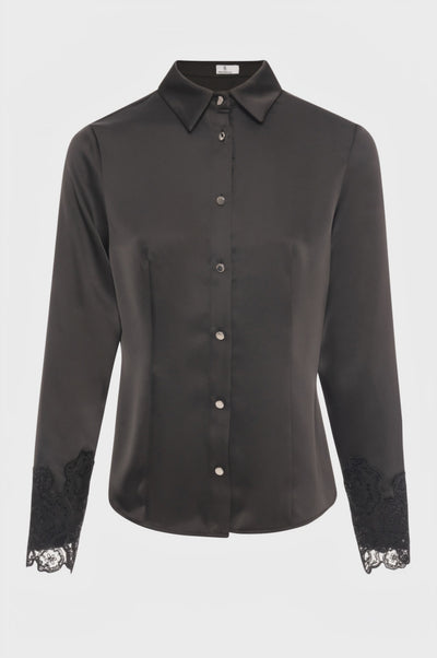 Camicia slim in raso