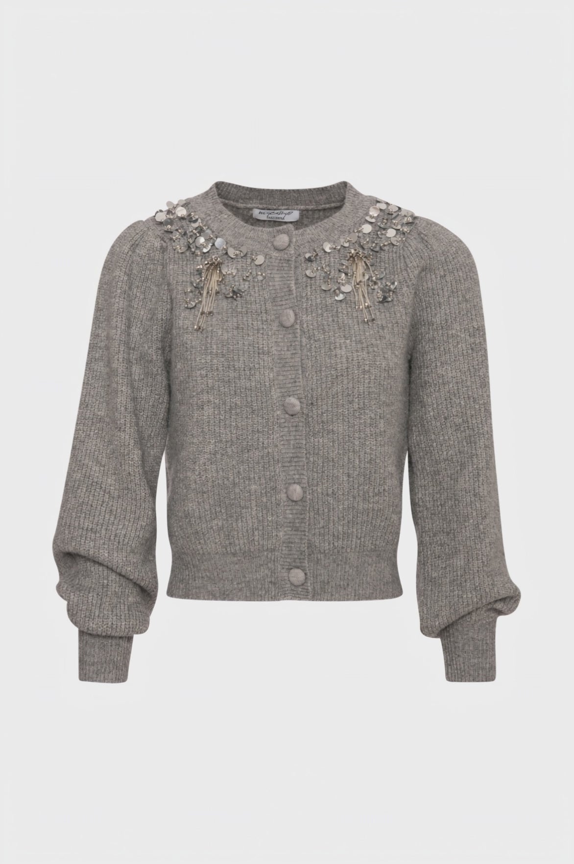 Cardigan regular con applicazioni gioiello