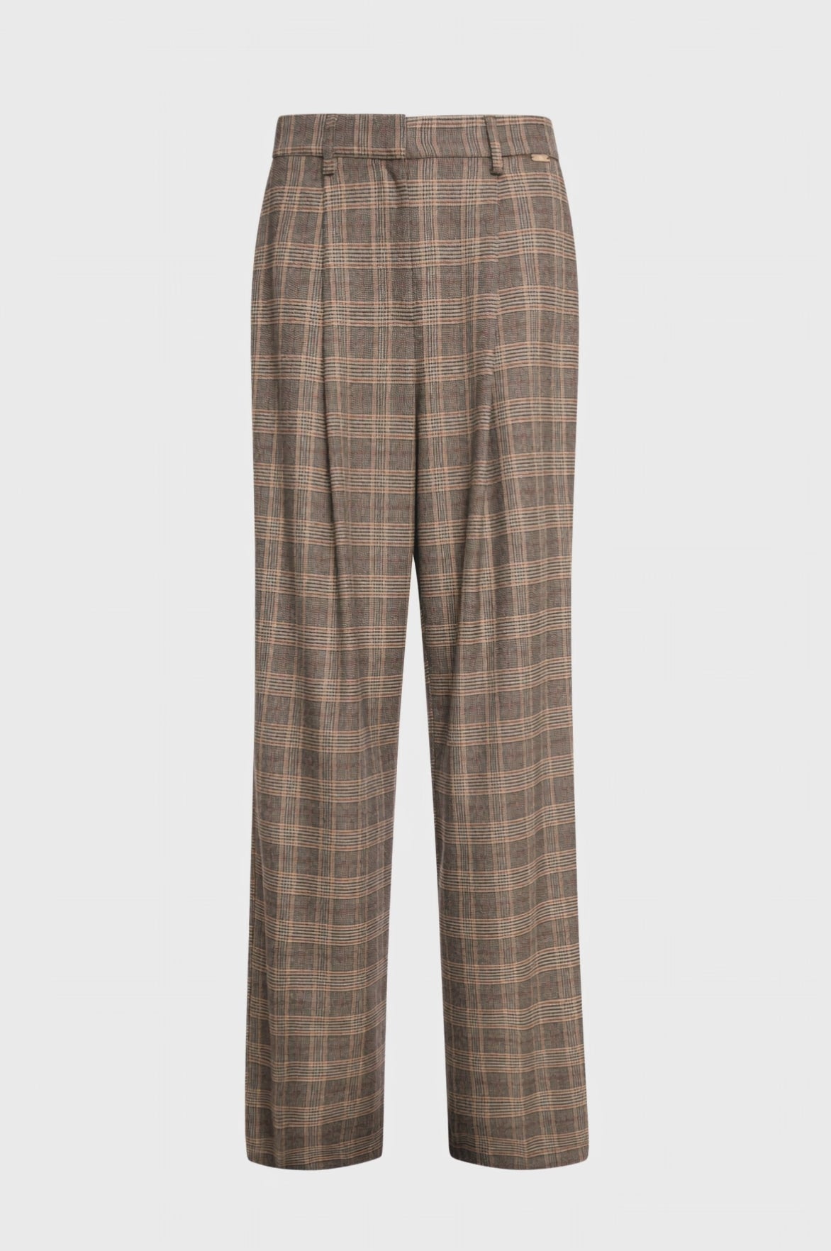 Pantalone wide a palazzo in tessuto Principe di Galles