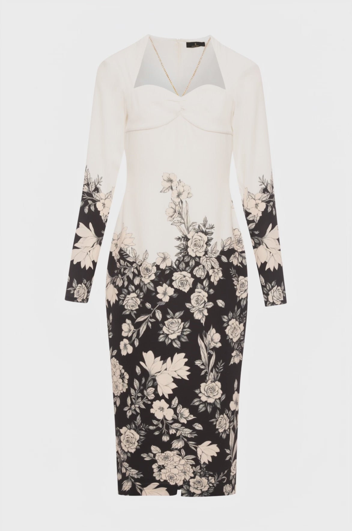 Abito slim midi con stampa floreale