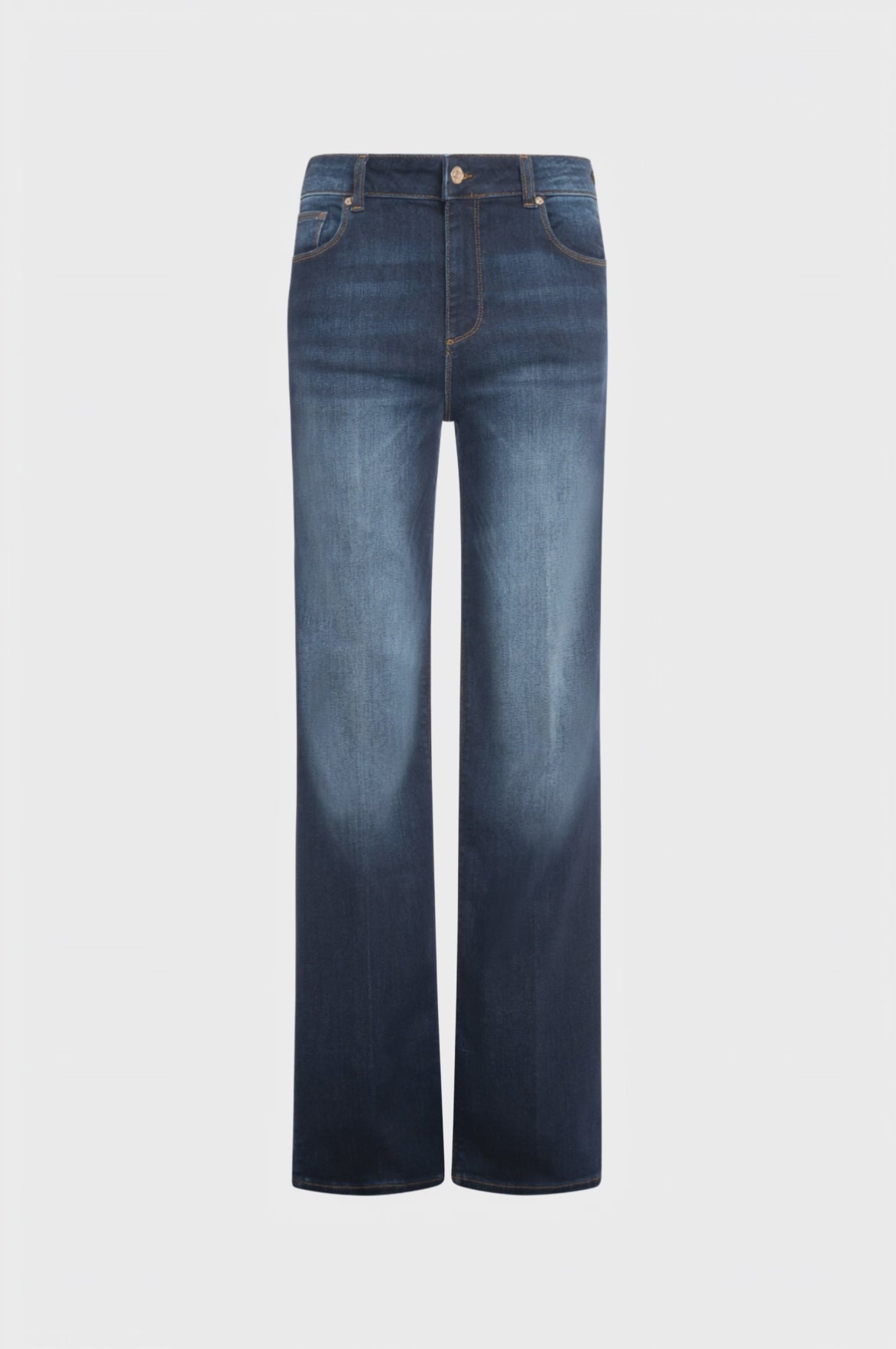Jeans regular in denim con lavaggio medio