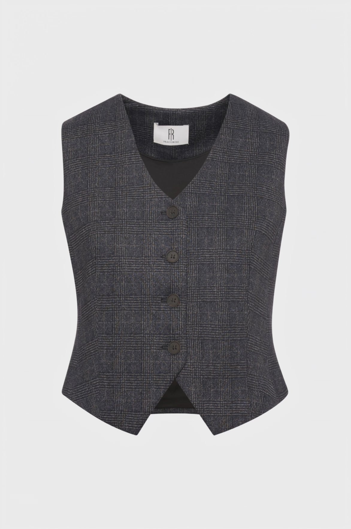 Gilet slim in tessuto Principe di Galles
