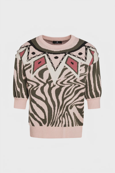 Maglia regular on jacquard animalier