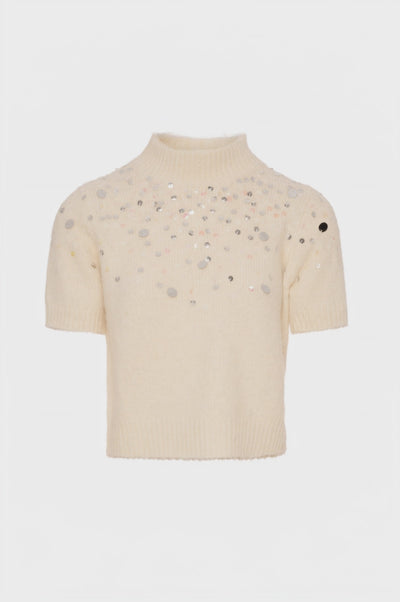 Maglia cropped con applicazioni luminose