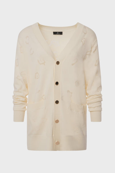 Cardigan regular in fantasia animalier