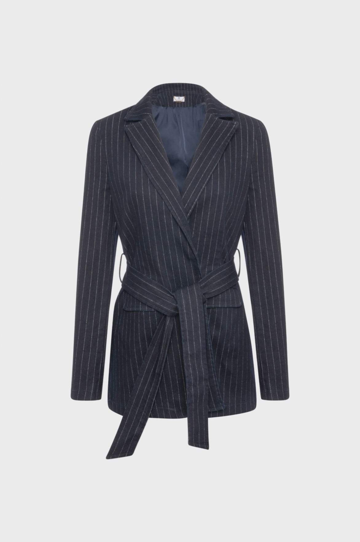 Blazer regular in denim gessato
