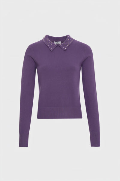 Maglia slim con perle