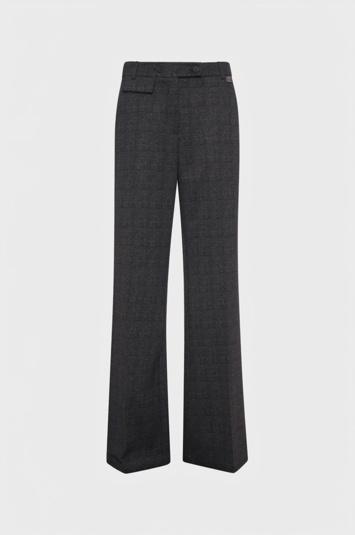 Pantalone linea dritta in tessuto in fantasia Principe di Galles