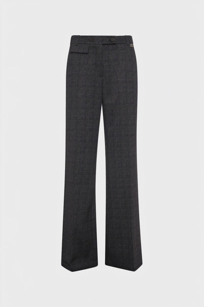 Pantalone linea dritta in tessuto in fantasia Principe di Galles