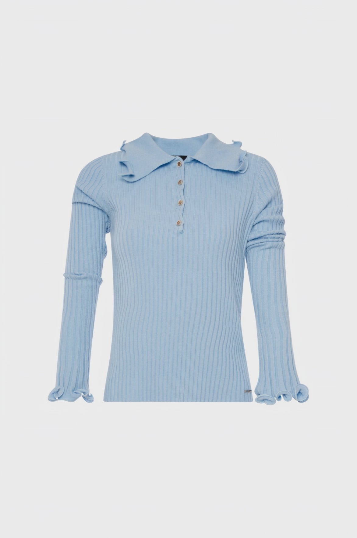 Maglia slim modello polo con rouches