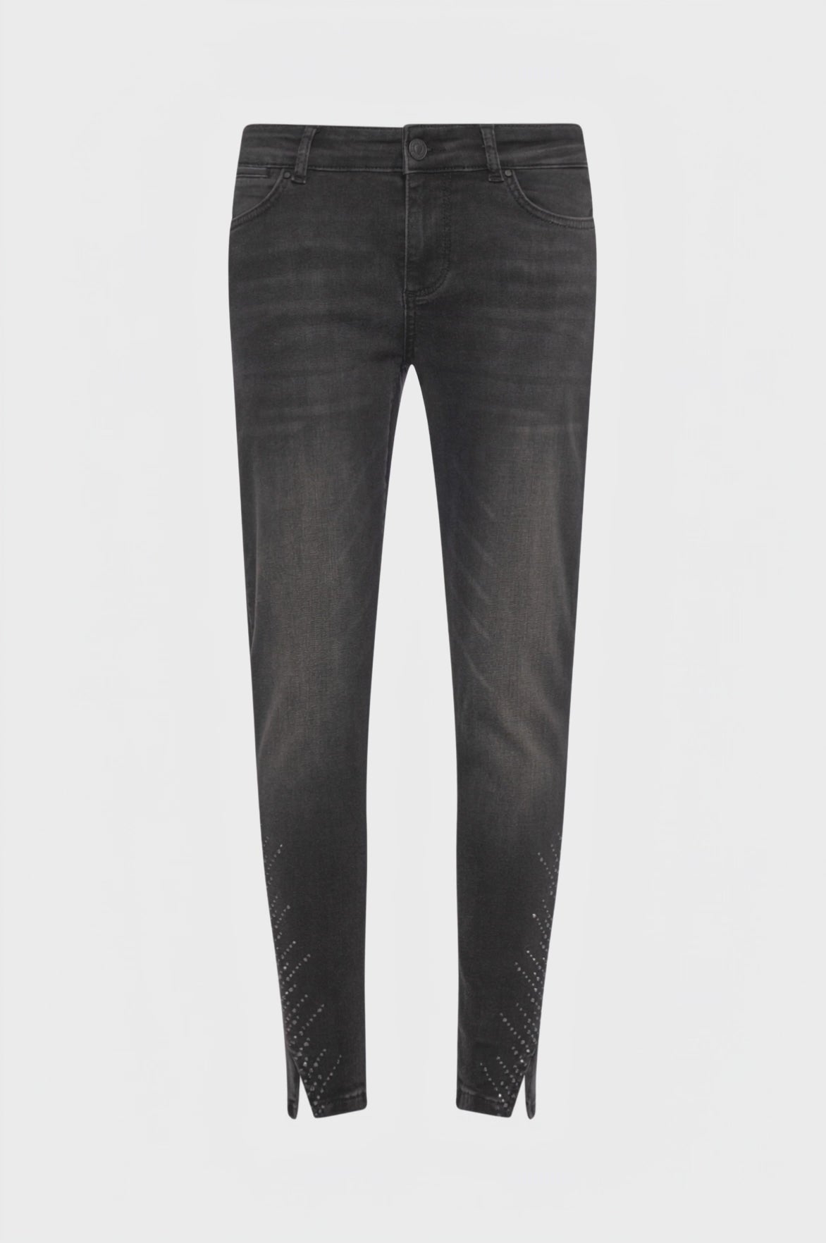 Jeans cropped effetto push up in denim black con lavaggio medio