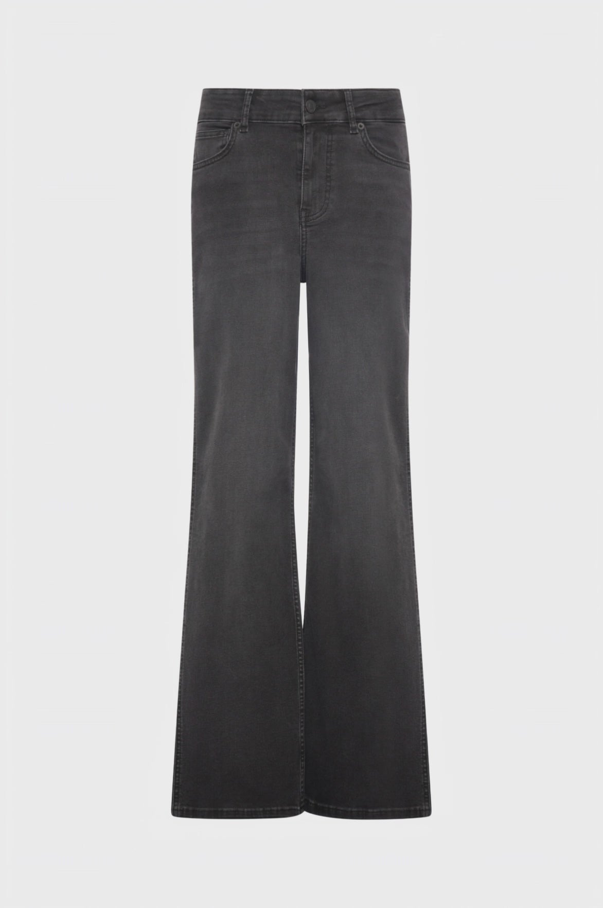 Jeans flare in denim black con lavaggio medio