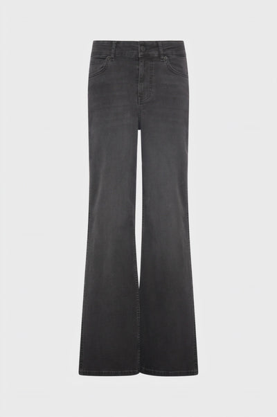 Jeans flare in denim black con lavaggio medio