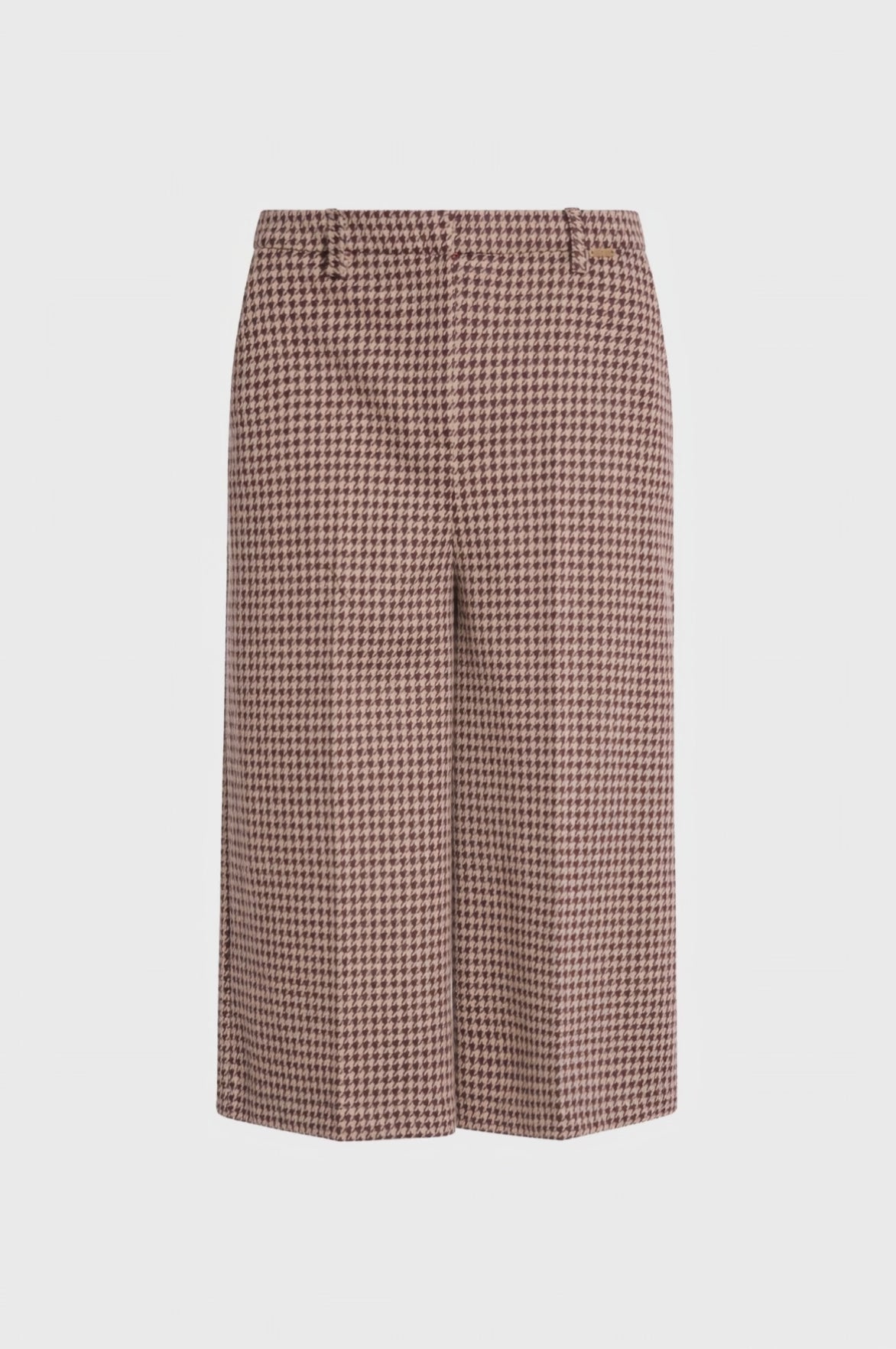 Pantalone regular cropped in pied de poule