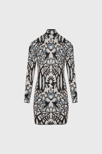 Abito slim mini in jacquard