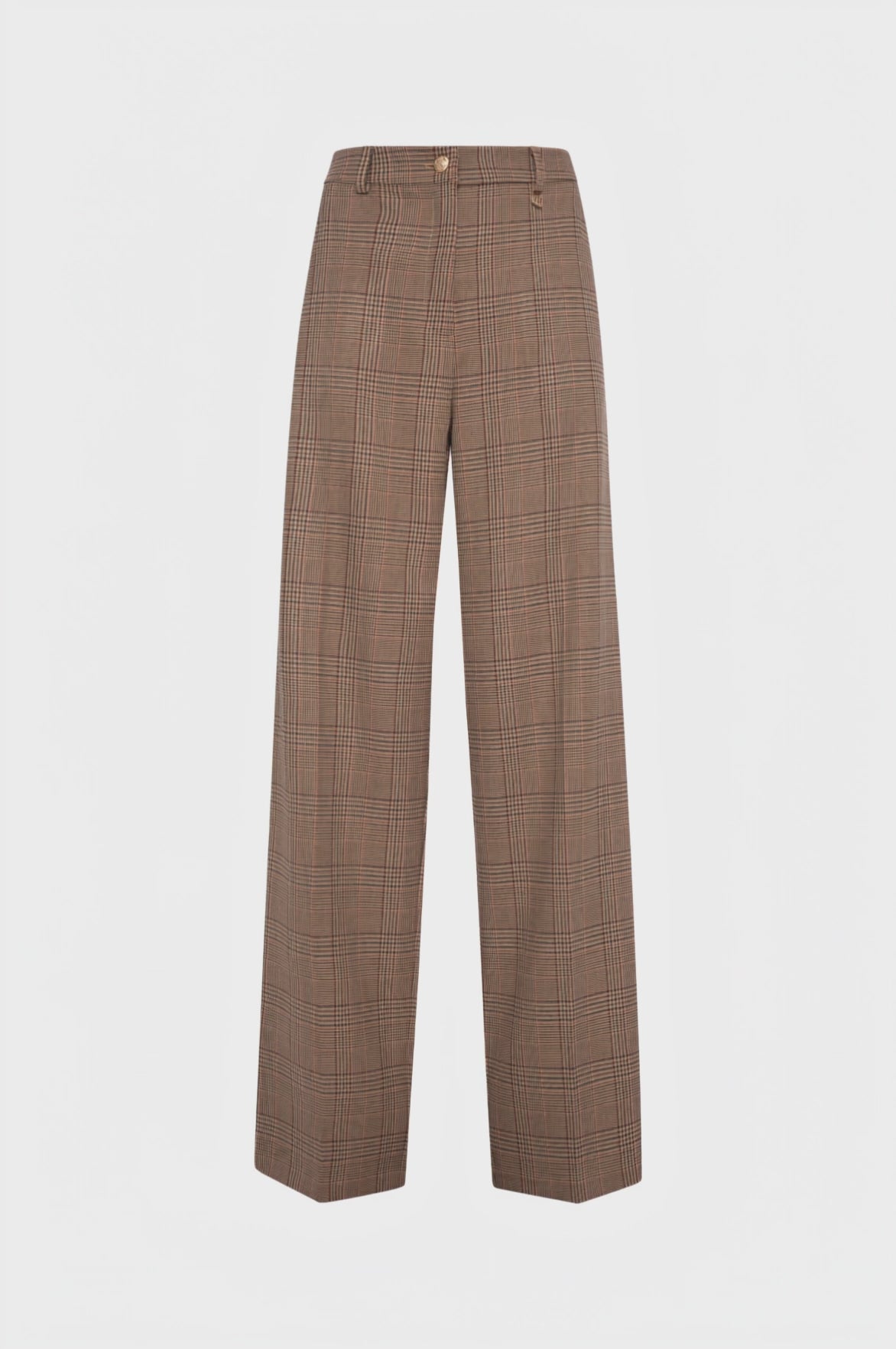 Pantalone linea dritta in tessuto in fantasia Principe di Galles