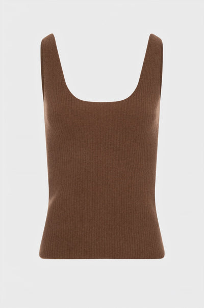 Top senza maniche in maglia di lana