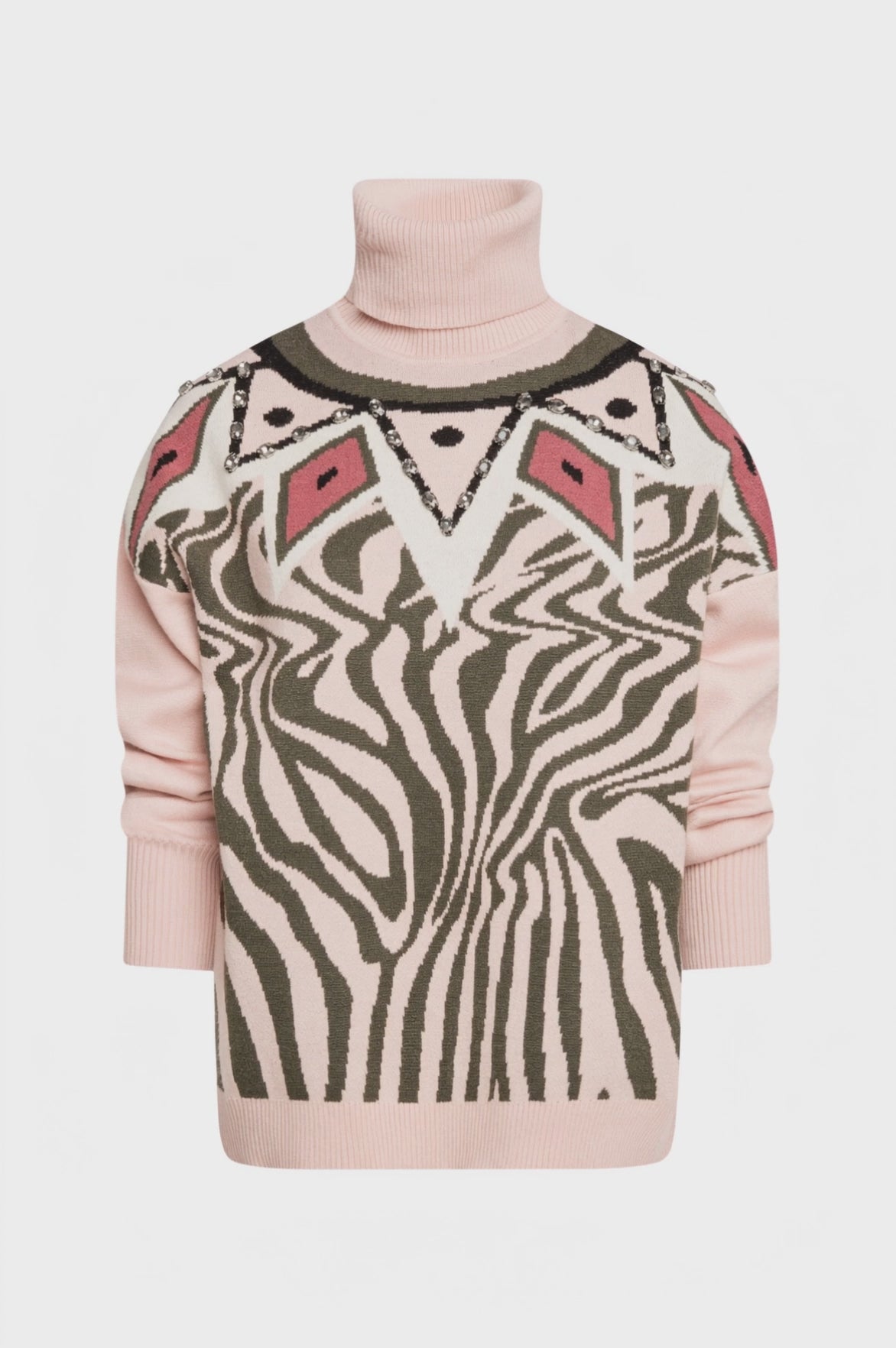 Maglia regular con jacquard animalier