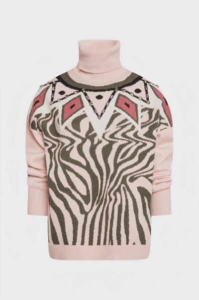 Maglia regular con jacquard animalier