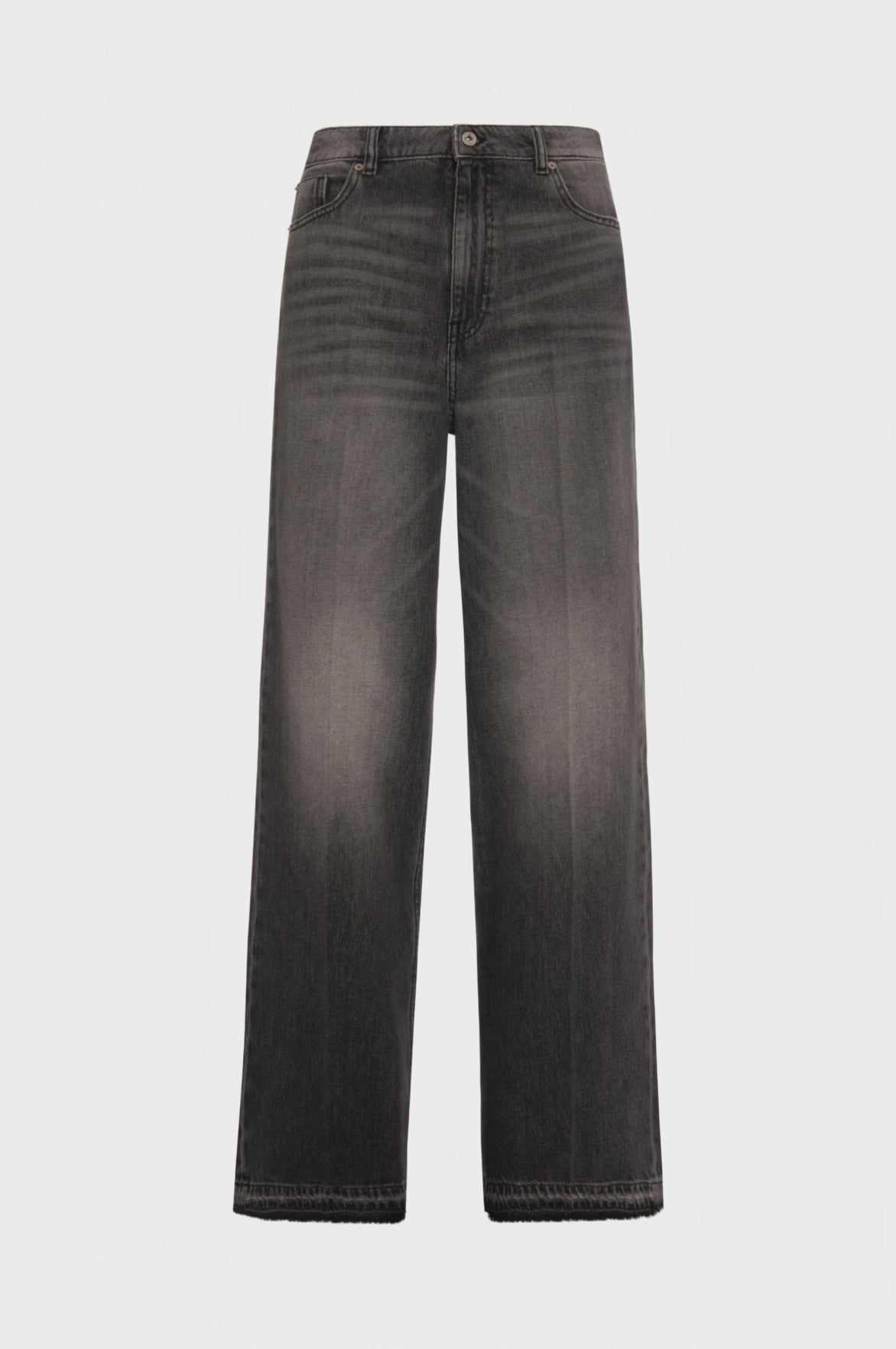 Jeans linea dritta in denim black con lavaggio medio