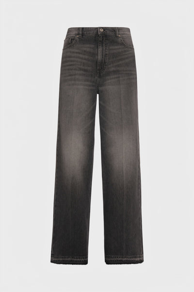 Jeans linea dritta in denim black con lavaggio medio