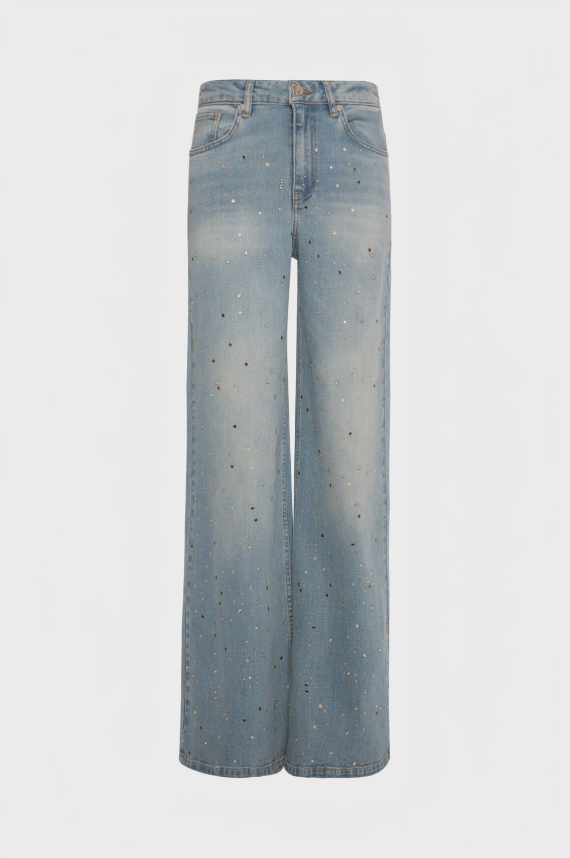 Jeans flare in denim con lavaggio chiaro