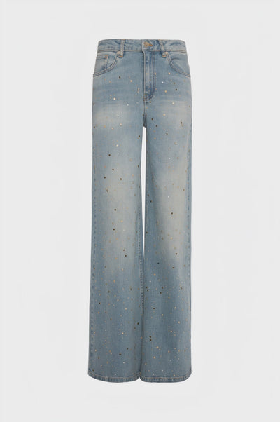 Jeans flare in denim con lavaggio chiaro