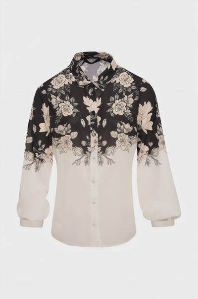 Camicia regular in fantasia floreale