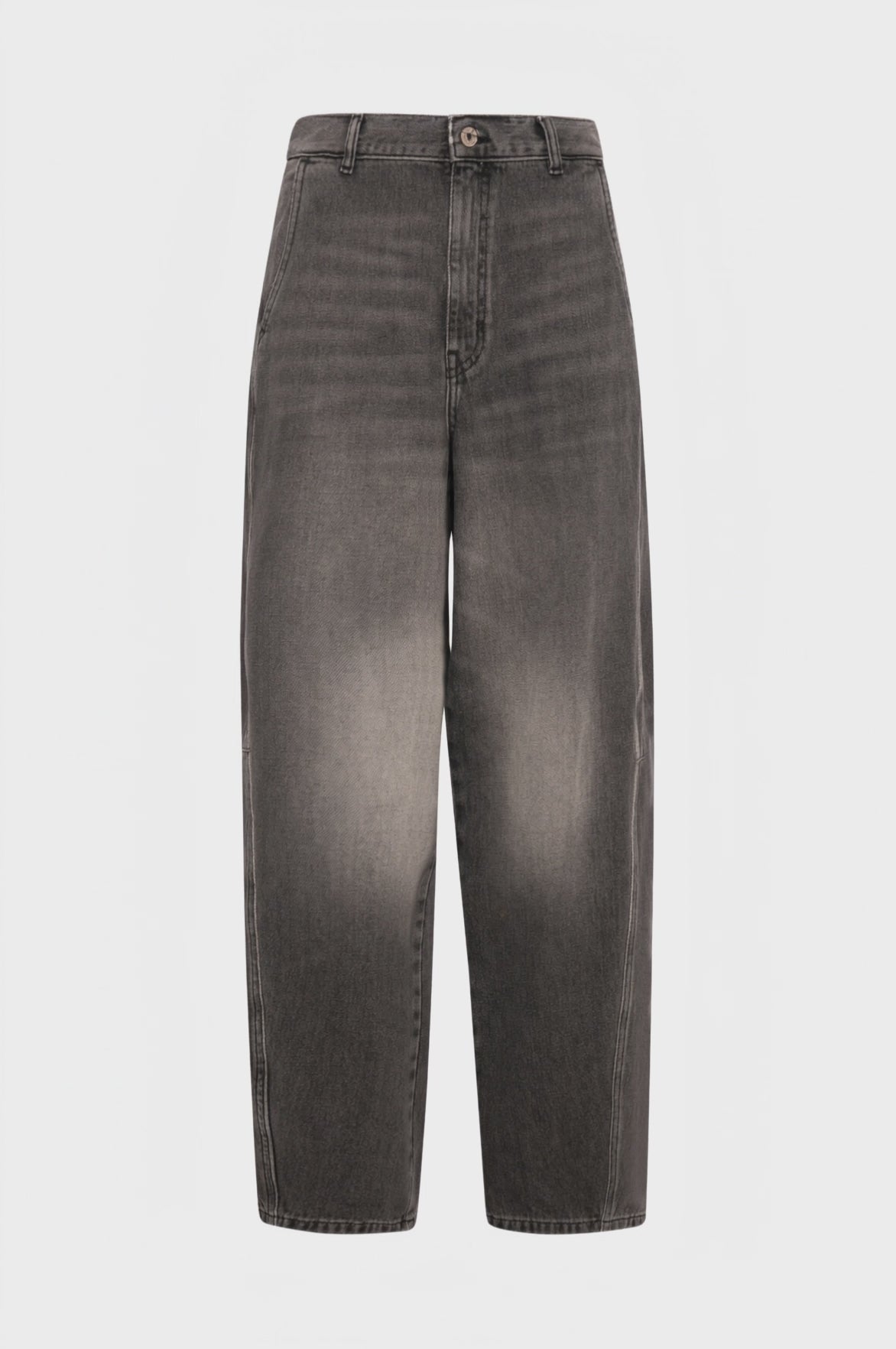 Jeans carrot balloon in denim black con lavaggio medio