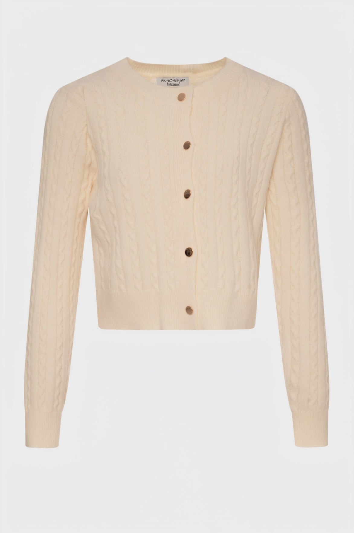Cardigan regular con punto treccia