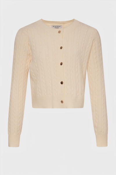 Cardigan regular con punto treccia