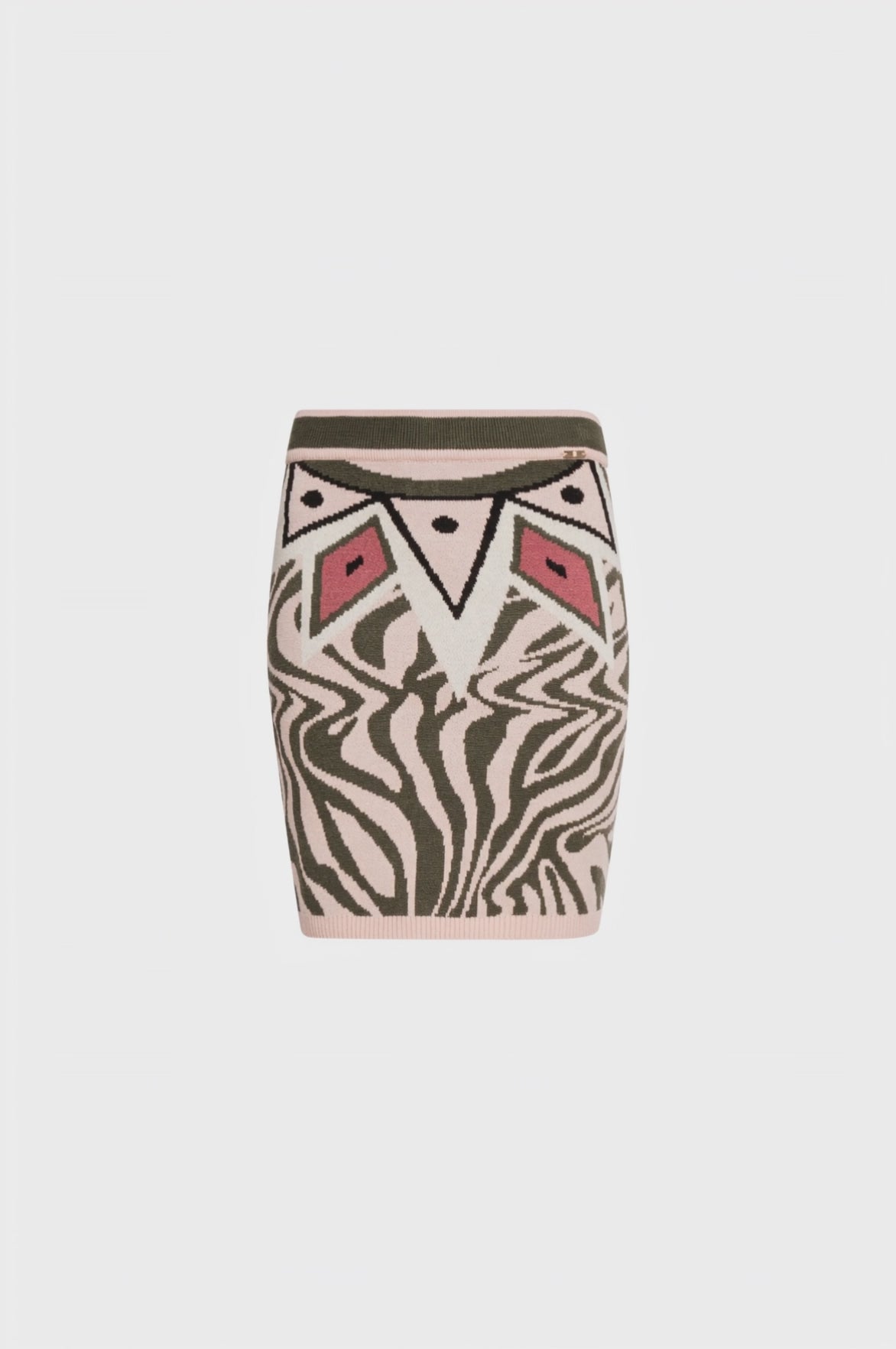 Gonna slim mini in jacquard animalier