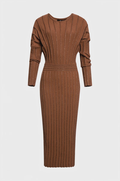 Abito regular midi in maglia con lurex
