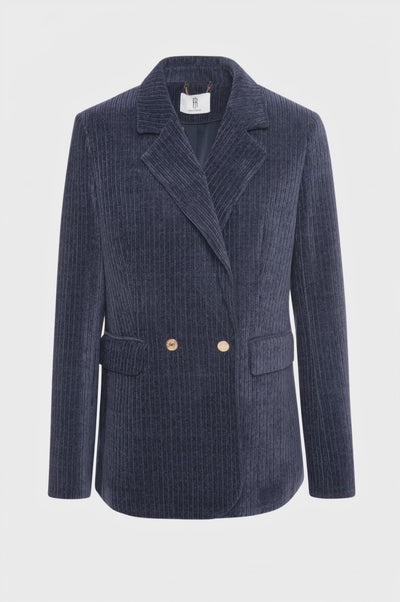 Blazer regular lungo monopetto in velluto